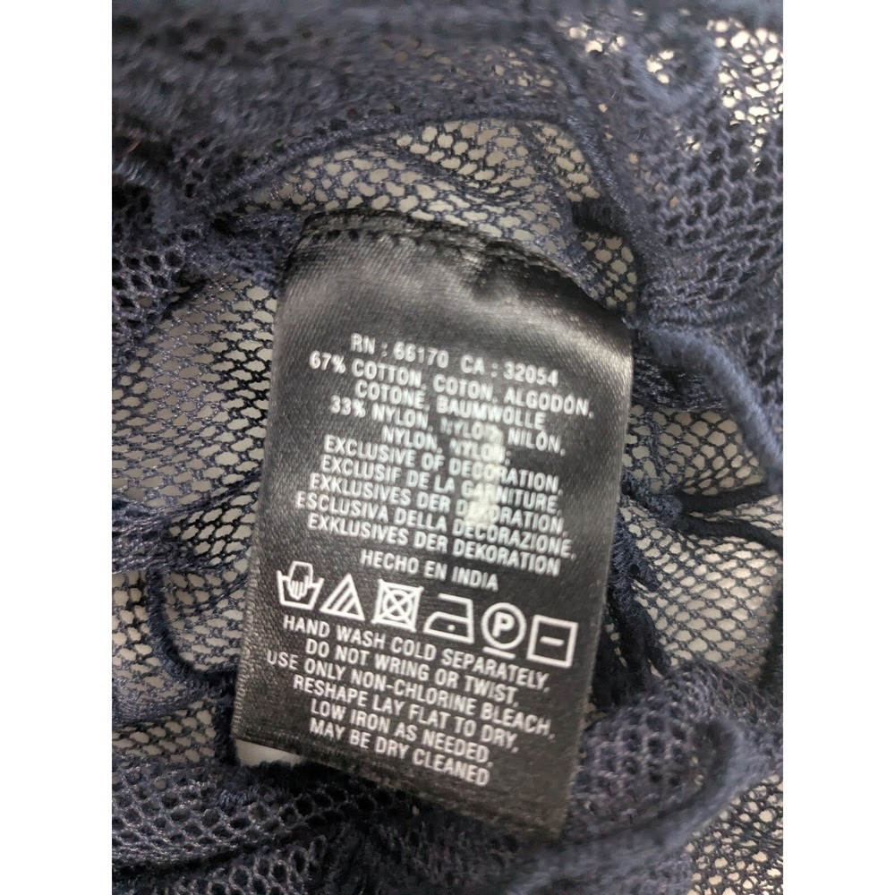 Vanessa Virginia Anthropologie Womens Floral Sheer Lace Crop Top S Blue Romantic - Picture 6 of 11